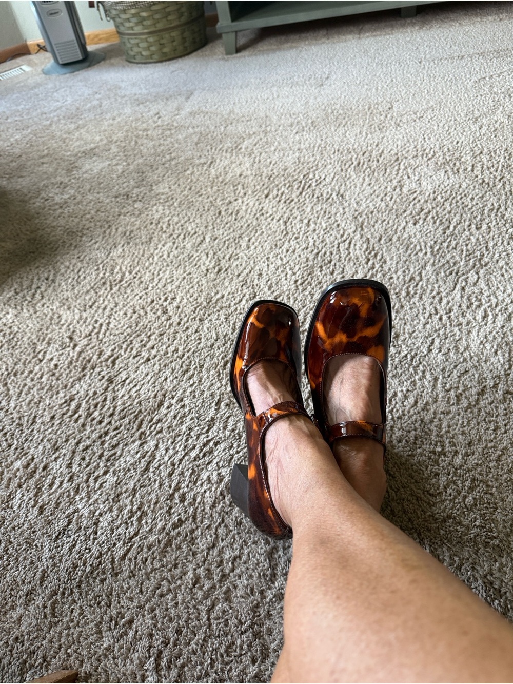 Seychelles Tortoiseshell Mary Jane Mules in Brown and Amber - Picture 2 of 6
